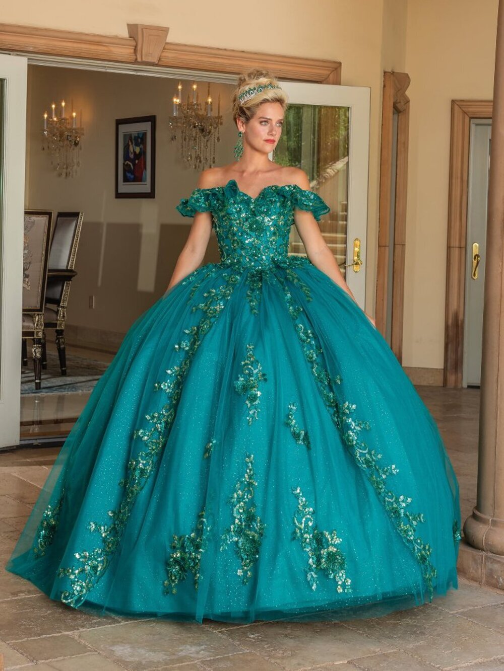 NEW HUNTER-GREEN Evening Gown Floor Length Formal Elegant Stunning 1766